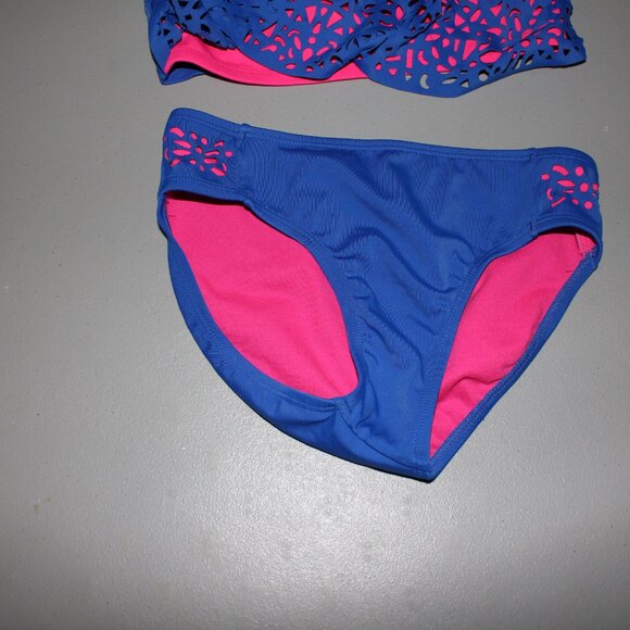 Blue & Pink 2 Pcs Justice Bikini Swimsuit Size 10 - Picture 4 of 11